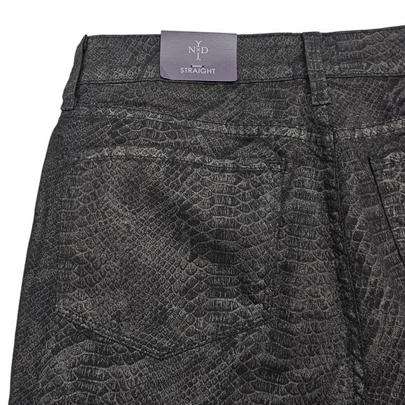 NWT NYDJ Jeans Women's Size 8 Marilyn Straight Leg Gray Snake Print Made in USA - Picture 7 of 16